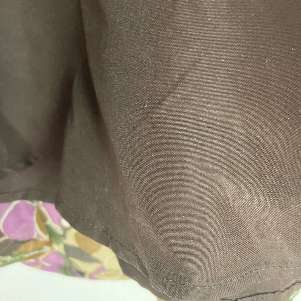 Pretty Floral chiffon skirt in mix of muted, neutrals and brights. Lined.
